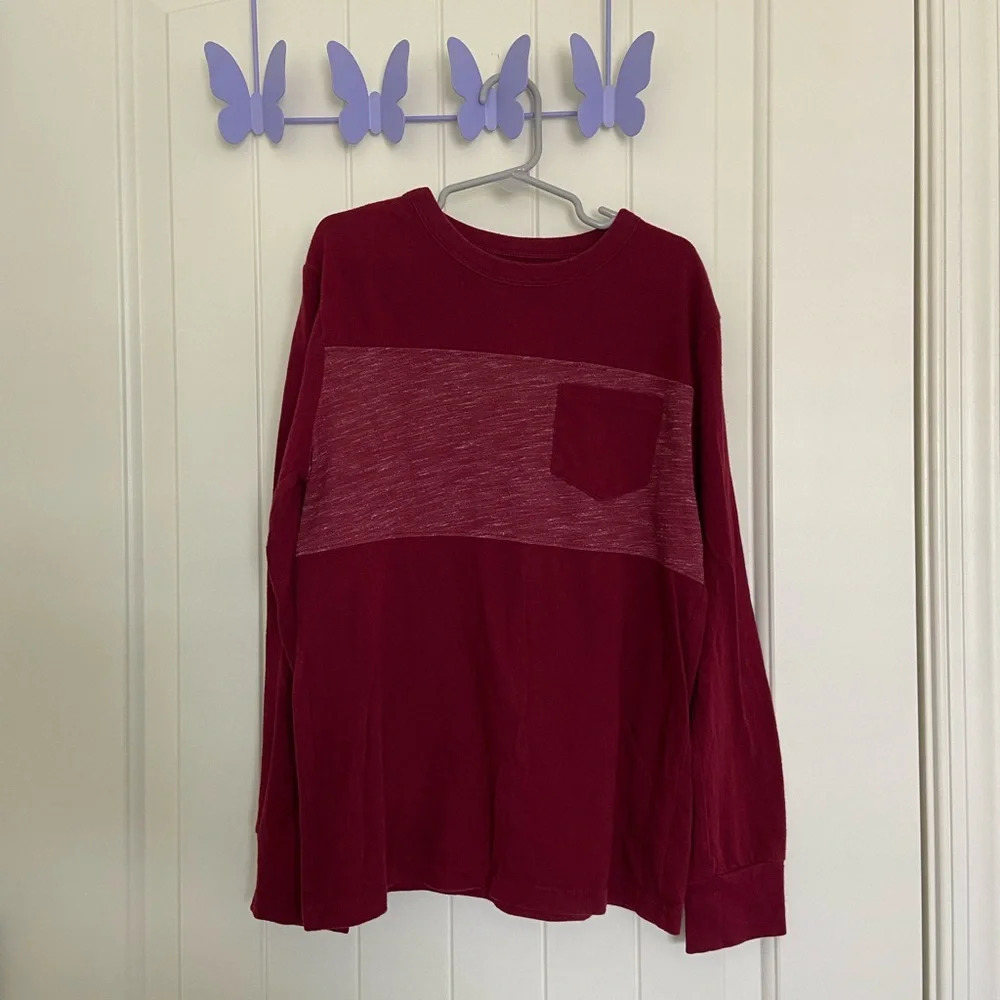 EUC | Cat & Jack boy’s maroon long sleeve shirt — medium